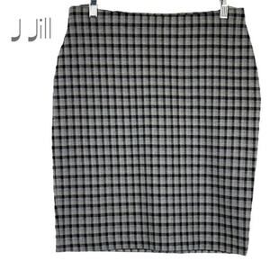 J Jill Black, Gray & Tan Plaid OfficeCore Career Pencil Skirt NWT Size SP